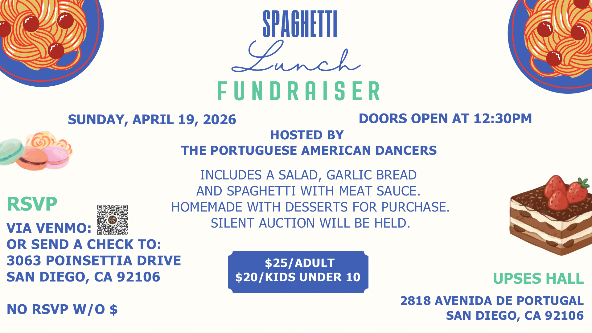 Spaghetti Lunch Fundraiser flyer